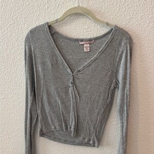 Victoria's Secret Gray V-Neck Blouse